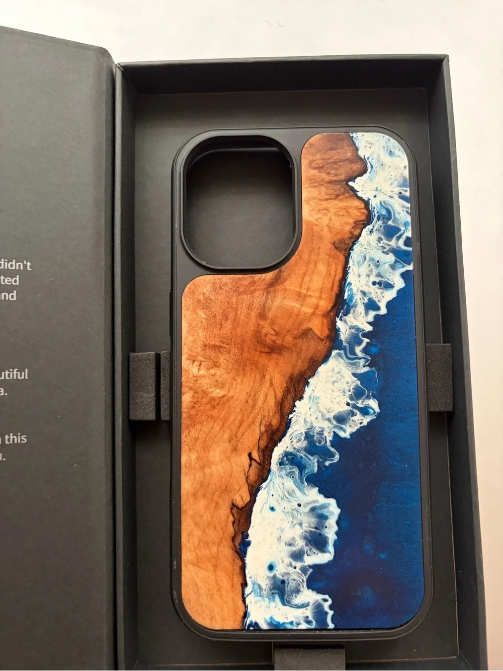 Carved Ocean Resin Wood iPhone 16 Case